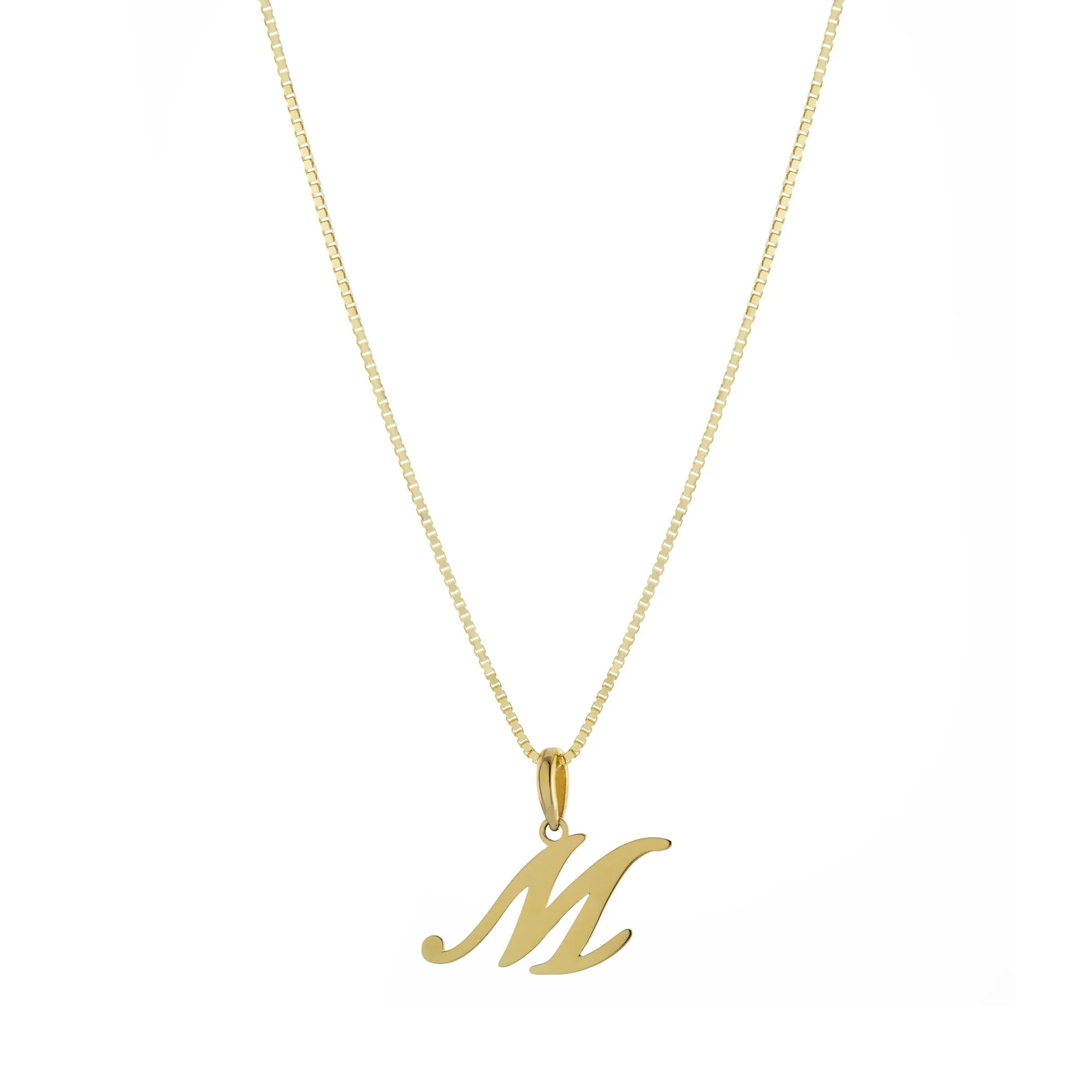 Small Script Initial Necklace