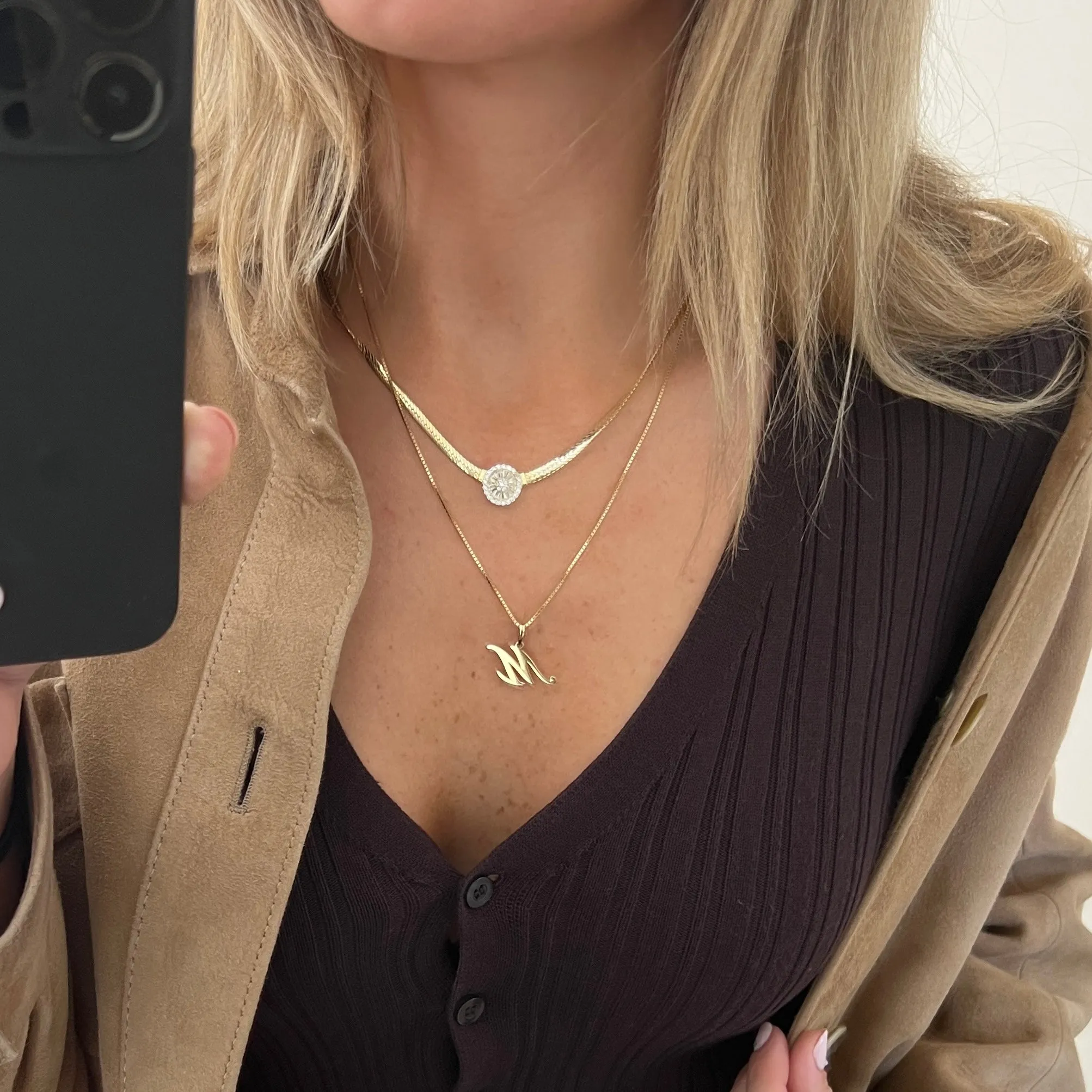 Small Script Initial Necklace