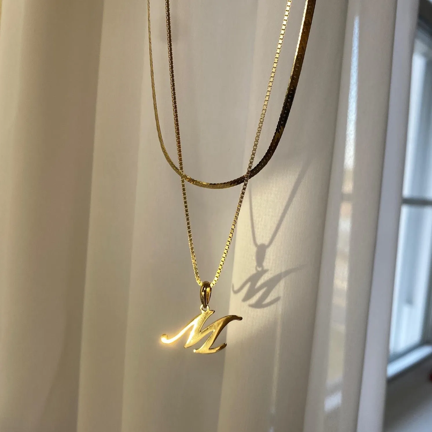 Small Script Initial Necklace