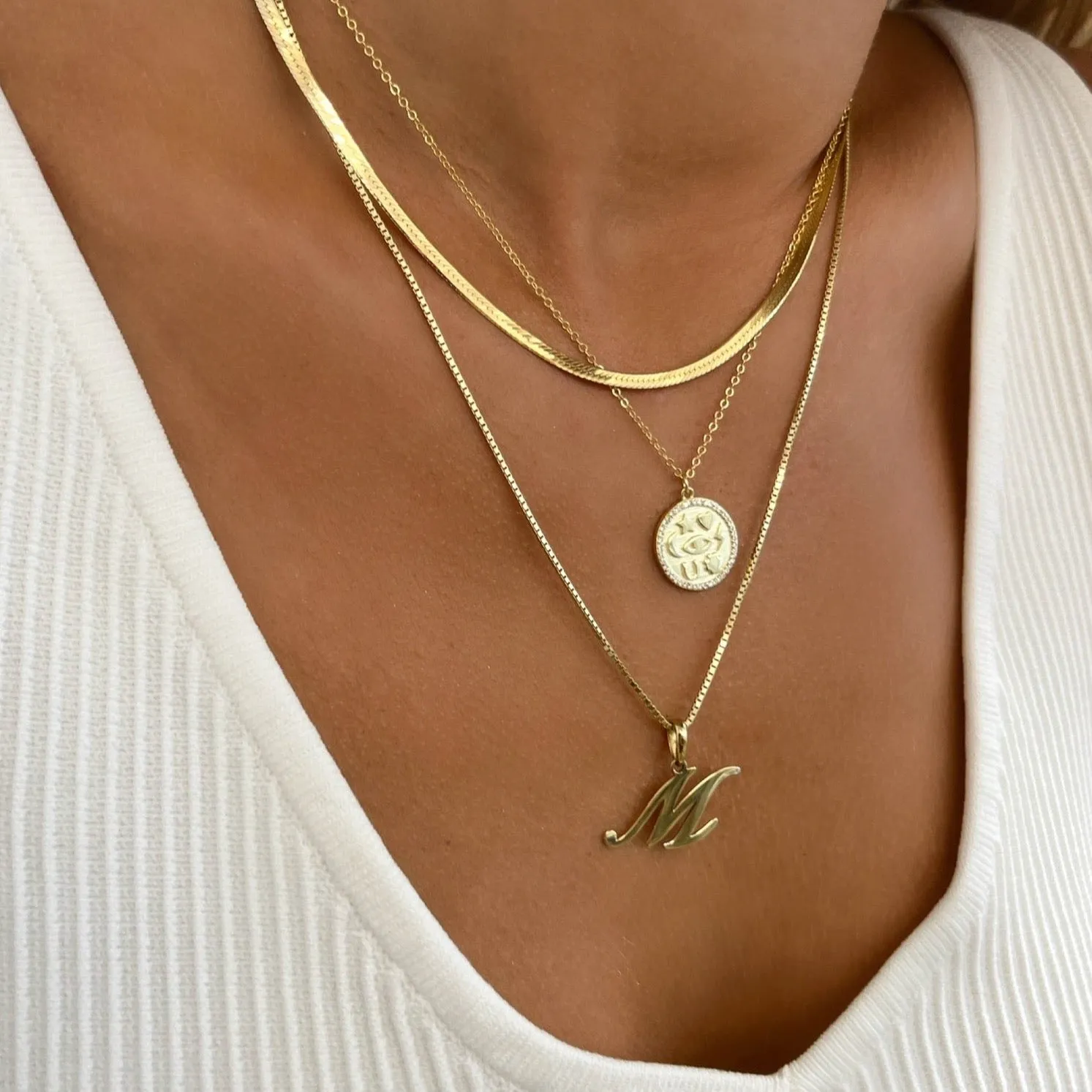 Small Script Initial Necklace