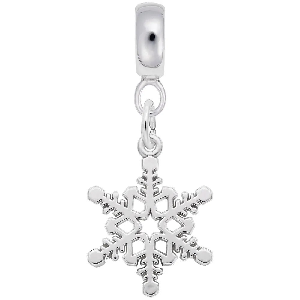 Snowflake Charm Dangle Bead In Sterling Silver
