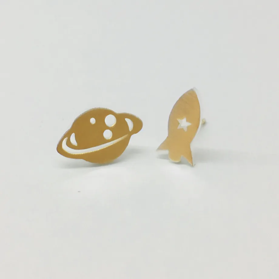Stainless Steel Earrings - Outer Space