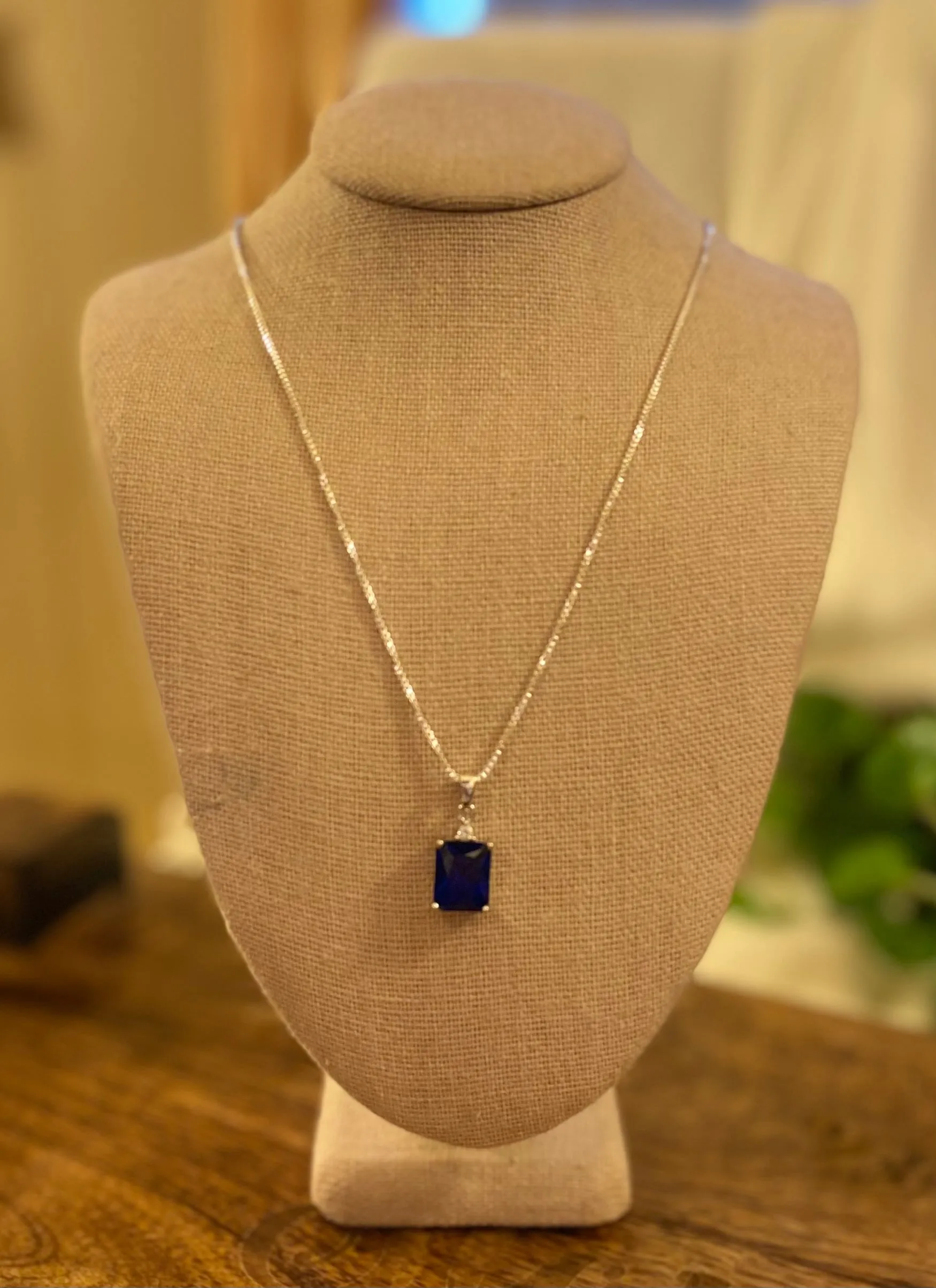 Sterling Silver Sapphire Post Back Earrings