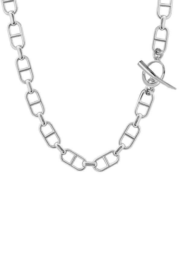 Stirrup Chain Necklace with Tusk Clasp