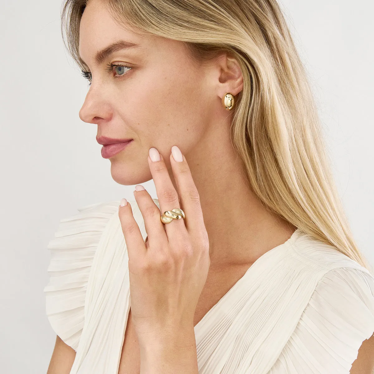 Textured and Polished Twist Ring